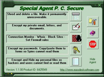 Special Agent PC Secure 1.3.01 screenshot
