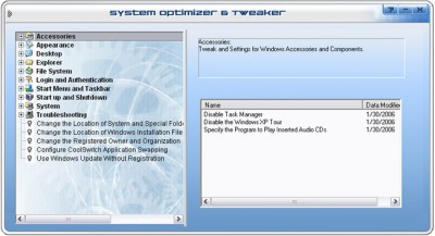 System Optimizer And Tweaker 1.2.0.2 screenshot