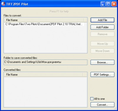 Tiff2PDF Pilot 2.16.108 screenshot
