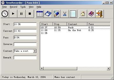 TimeRecorder 4.47 screenshot