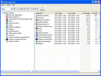 TimeTrack 0.4.1 screenshot