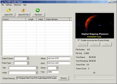 Top DVD Audio Ripper 1.11 screenshot