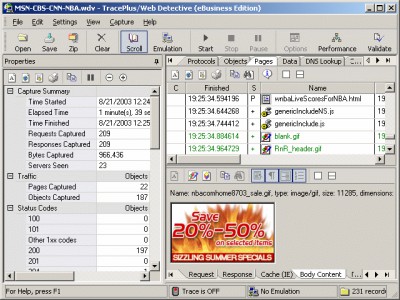 TracePlus Web Detective (eBusiness Edition) 4.70.000 screenshot