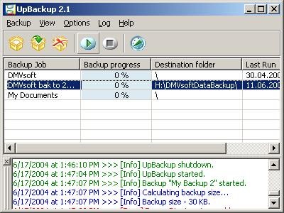 UpBackup 2.1 screenshot