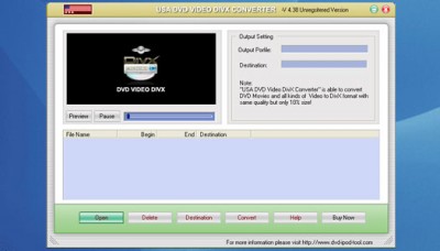 USAsoft DVD Video DivX Converter 8.99 screenshot