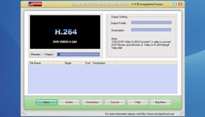 USAsoft DVD Video H.264 Converter 8.99 screenshot
