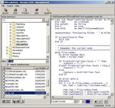 VBScodePrint 1.2.76 screenshot