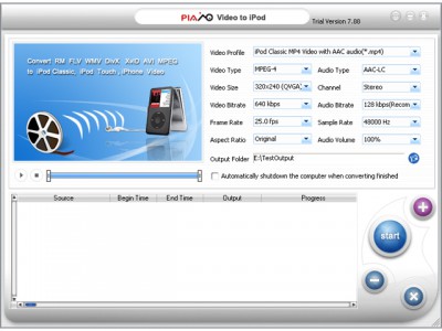 Video to iPod converter 2011.15 screenshot