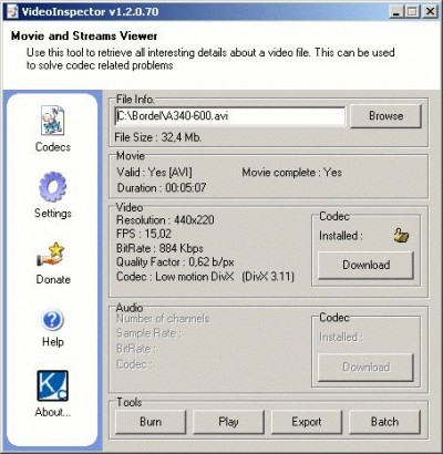 VideoInspector 1.10.1.108 screenshot