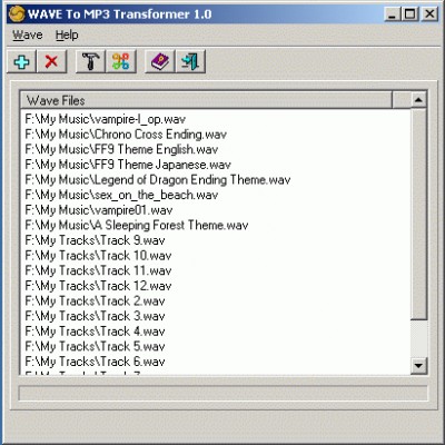 WAVE To MP3 Transformer 1.0 screenshot