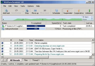 WebSynchronizer 1.0 screenshot