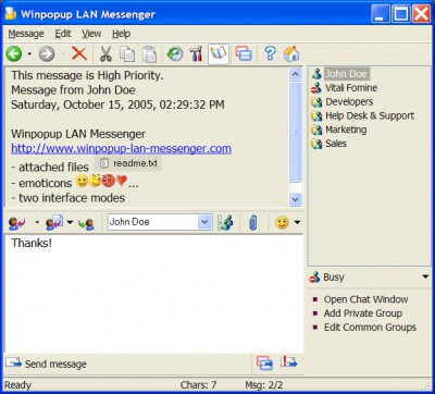 Winpopup LAN Messenger 5.3 screenshot