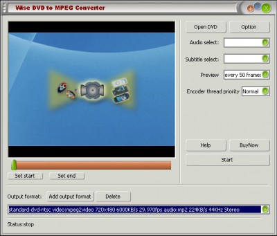 Wise DVD to AVI Converter 4.0.10 screenshot