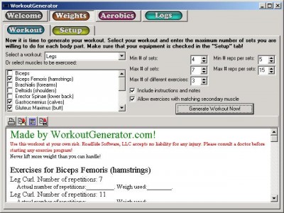WorkoutGenerator 3.0 screenshot