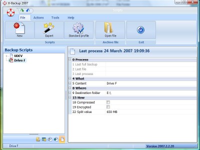 X-Backup 2007.2.6.2 screenshot