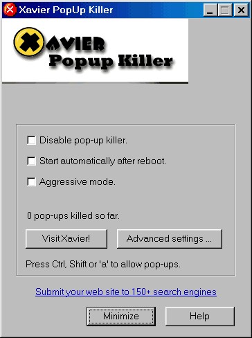 Xavier PopUp Killer 2.54 screenshot