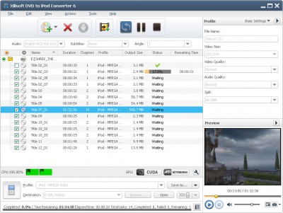 Xilisoft DVD to iPod Suite 6.5.3.0310 screenshot