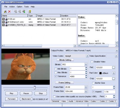 YASA MPEG Encoder 3.2.30.125 screenshot