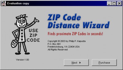 ZIP Code Distance Wizard 2.00 screenshot
