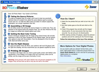 Zoner 3D Photo Maker 1.0 screenshot